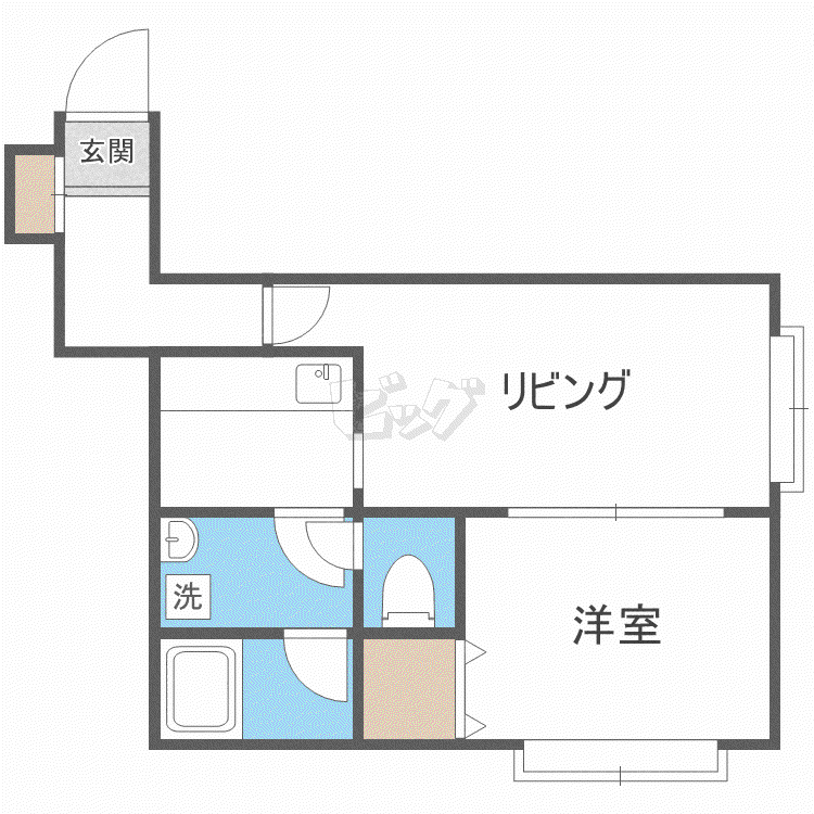 リバーサイドI(1LDK/1階)の間取り写真