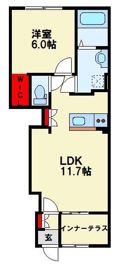 MAISON STELLA MON(1LDK/1階)の間取り写真