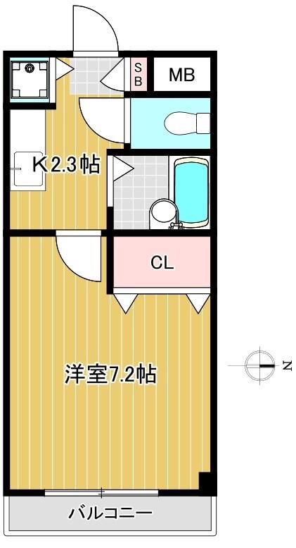 ヨネマンション(1K/1階)の間取り写真