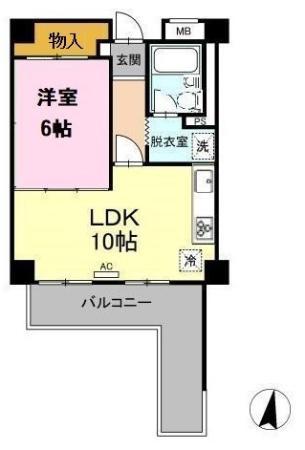 ジャルダン桜町(1LDK/5階)の間取り写真