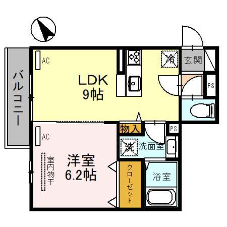 セレーノ南甲子園(1LDK/3階)の間取り写真