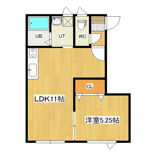 イーストウェイ(1LDK/2階)の間取り写真