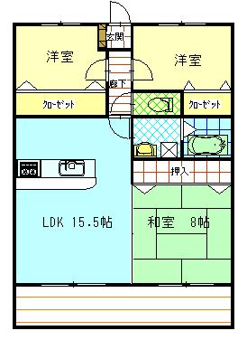 フローラル帯山(3LDK/1階)の間取り写真