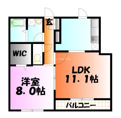 ヘーベルメゾン湘南・辻堂(1LDK/1階)の間取り写真
