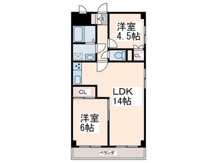 シャトー・ド・グリーンリーブ(2LDK/3階)の間取り写真