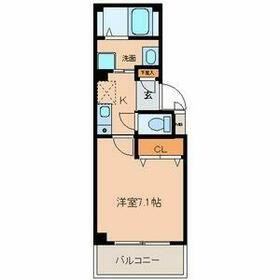 ラフィーネ志賀本通(1K/1階)の間取り写真