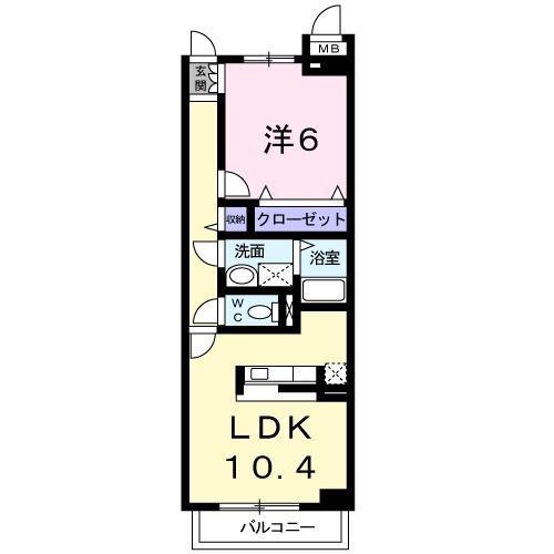 エスポアメゾンII(1LDK/4階)の間取り写真