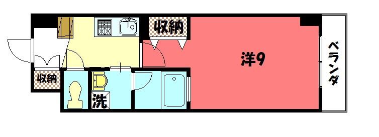 ラ・テール北白川(1K/2階)の間取り写真