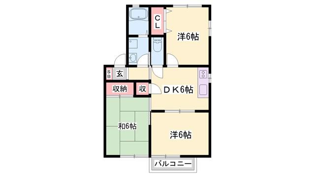 黒川グリーンハイツ(3DK/1階)の間取り写真