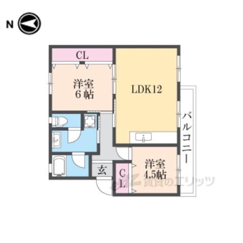 男山第二103棟(2LDK/2階)の間取り写真