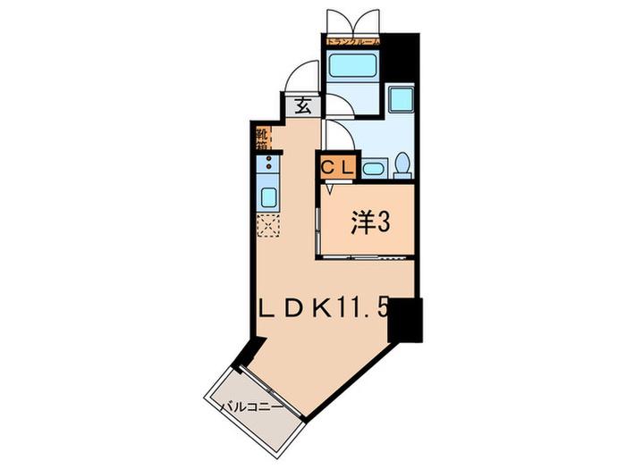 ラウレア(1LDK/2階)の間取り写真