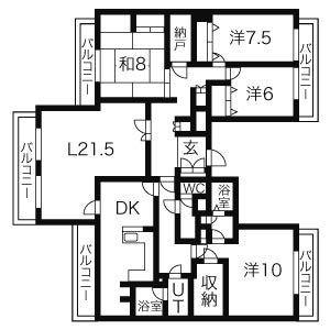 アビタシオン泉(3LDK/15階)の間取り写真