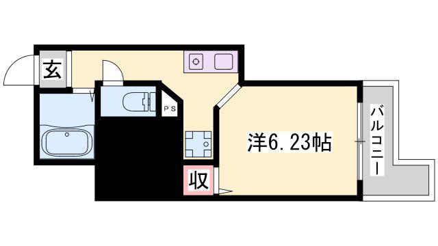 ソネヤビル(1K/2階)の間取り写真
