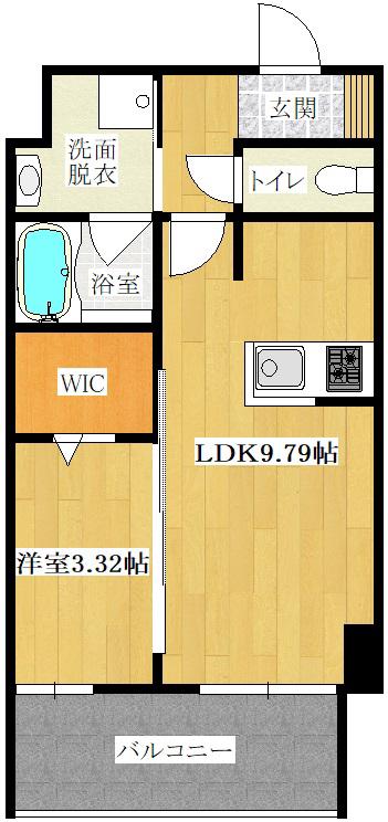 ベルセレーノ大橋(1LDK/6階)の間取り写真