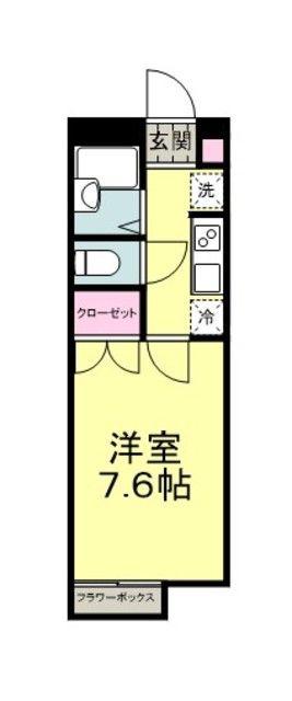 アムール上福岡(1K/1階)の間取り写真