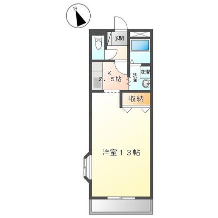 アコードタウン(1K/2階)の間取り写真