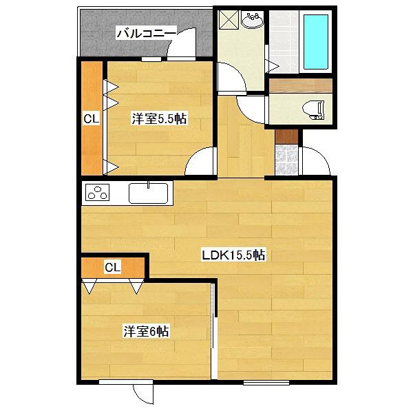 NEWーRICH(2LDK/1階)の間取り写真