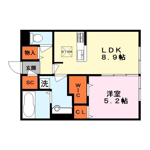 レウイシア(1LDK/2階)の間取り写真