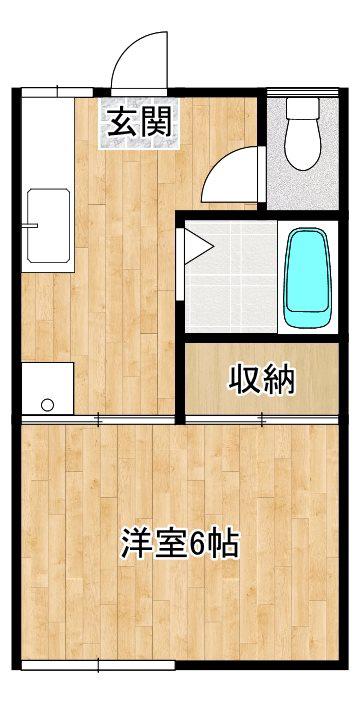 フォーブル北吸(1K/1階)の間取り写真