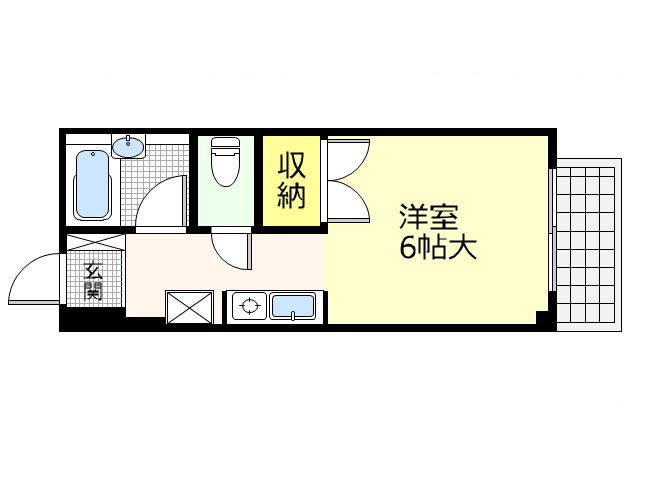 HOLY A&K(ワンルーム/2階)の間取り写真
