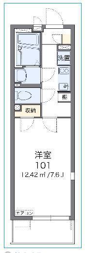 レオネクストヴィラージュ(1K/1階)の間取り写真
