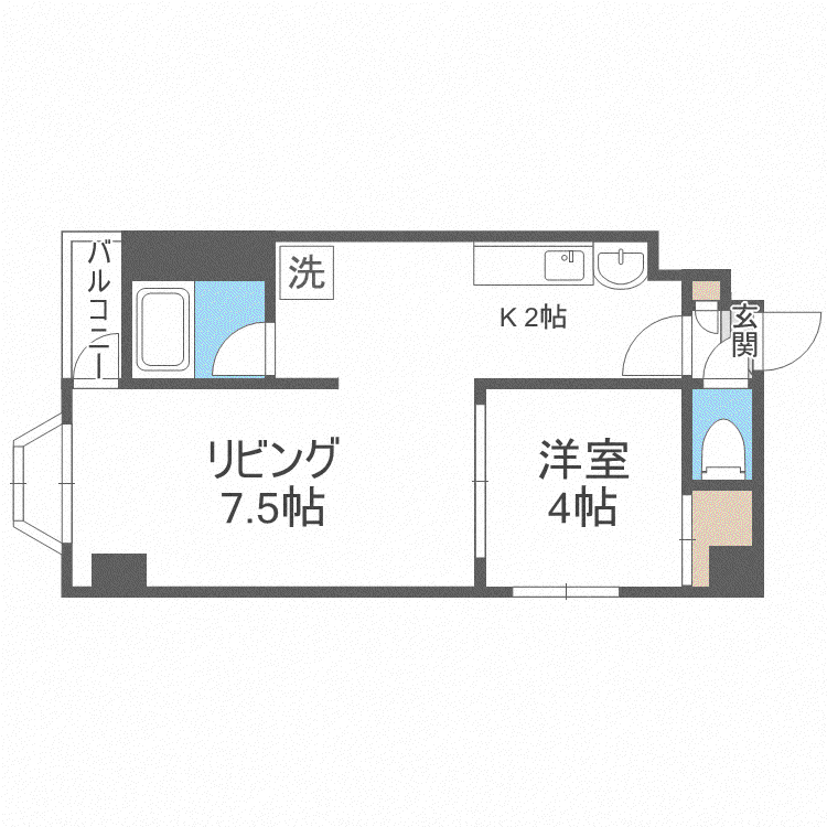 グレースコート石山通(1LDK/5階)の間取り写真