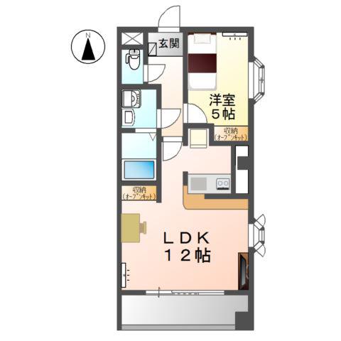 リバパレス鶴舞(1LDK/6階)の間取り写真