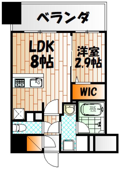 グランフォーレ小倉シティタワー(1LDK/10階)の間取り写真