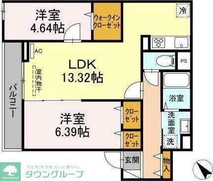 セレスティア西台B(2LDK/2階)の間取り写真