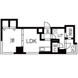 シャインズ本山(1DK/5階)の間取り写真