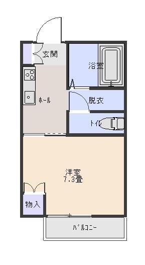 コーポサンマエショ A棟(1K/2階)の間取り写真