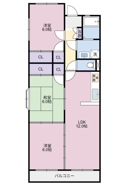 ハイメゾン北島(3LDK/3階)の間取り写真