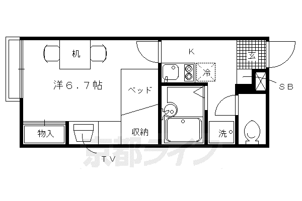 レオパレス氷室(1K/2階)の間取り写真