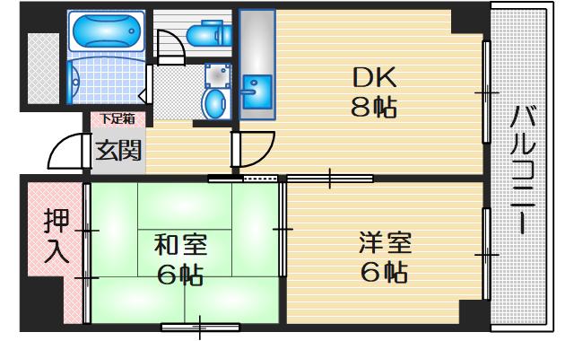 アビタ昭和(2DK/2階)の間取り写真