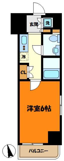 ルーブル新丸子(1K/2階)の間取り写真