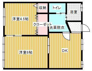 プレサージュ長嶺南(2DK/1階)の間取り写真