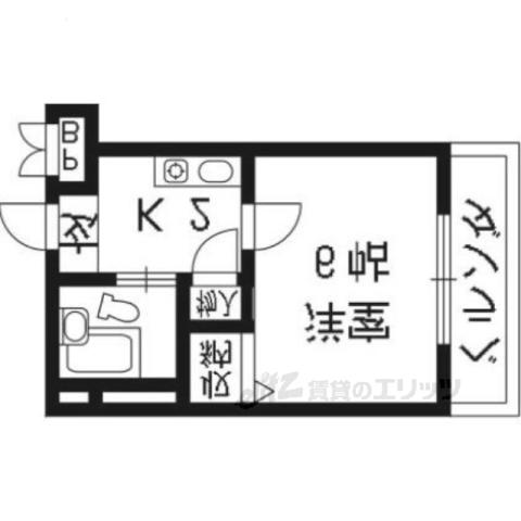 MS FLATS(1K/2階)の間取り写真
