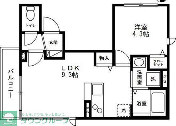WHITE BASE 駒場(1LDK/3階)の間取り写真