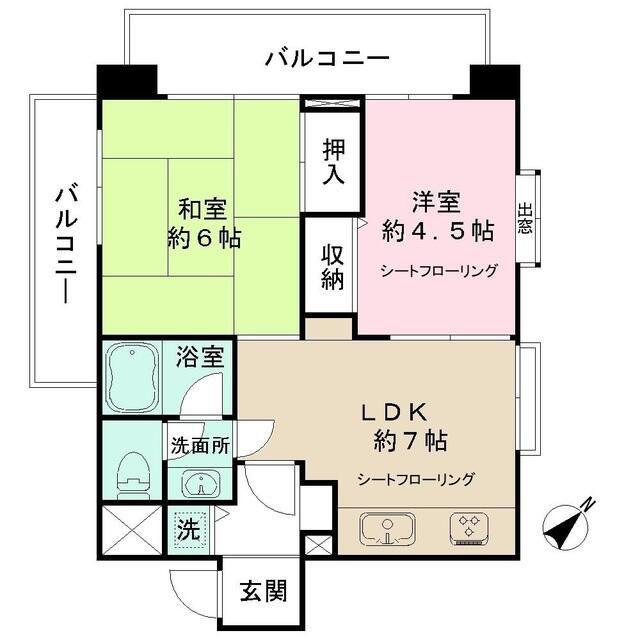 ニューハイツ練馬(2DK/3階)の間取り写真