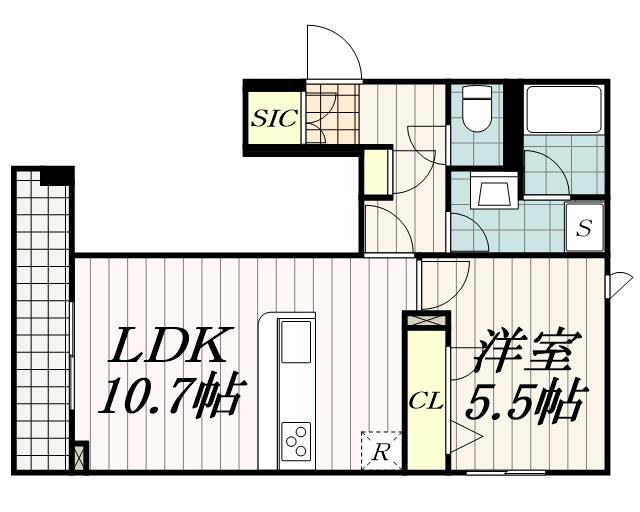 プロフィット ルミエール(1LDK/2階)の間取り写真