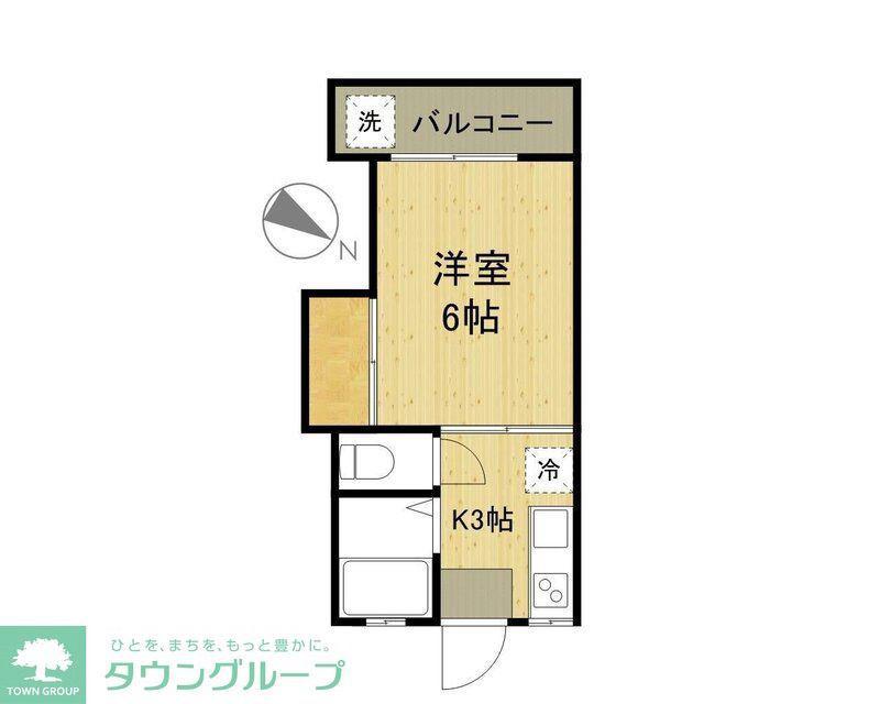 第一いづみコーポ(1K/2階)の間取り写真