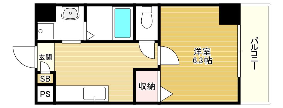 千葉・住吉(1K/2階)の間取り写真