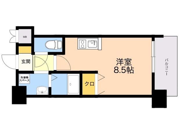 エンクレスト天神LIFE(ワンルーム/10階)の間取り写真