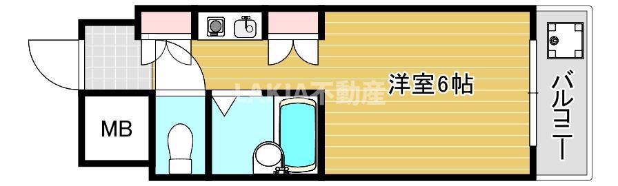 エムロード玉造(ワンルーム/6階)の間取り写真