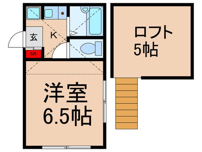 カサベルデ(1K/2階)の間取り写真