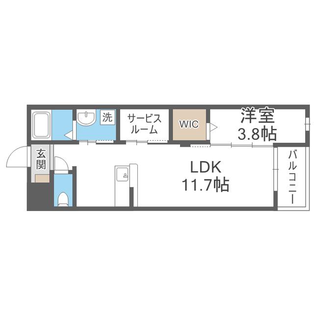 LIFEFIELD曰佐(1LDK/3階)の間取り写真