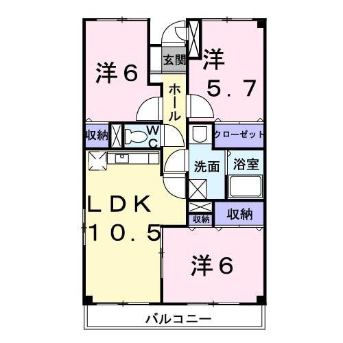 EXECUTIVE HOUSE(3LDK/3階)の間取り写真
