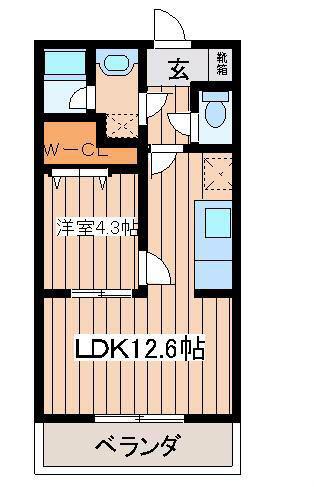 ムゲーテ(1LDK/2階)の間取り写真