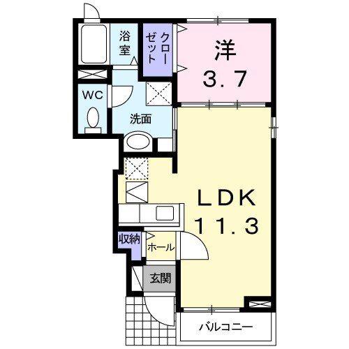 サニー・グローブ(1LDK/1階)の間取り写真