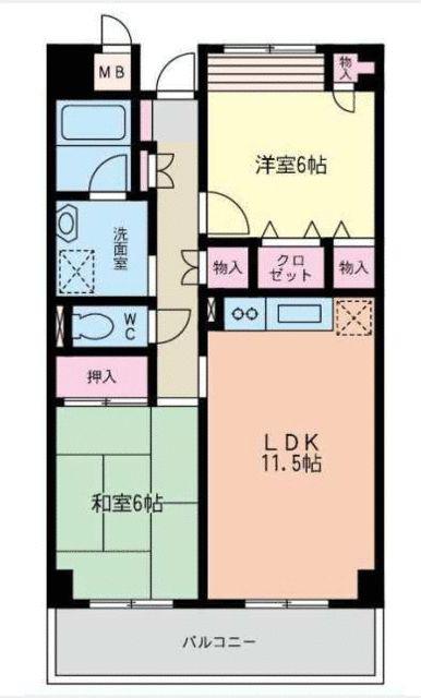 フォレスターⅡ(2LDK/1階)の間取り写真